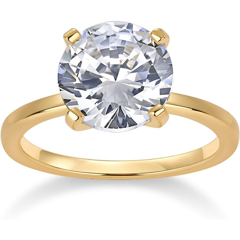 Moissanite Engagement Ring 1.5 Ct Round Cut Gold For Women - Elegant And Durable